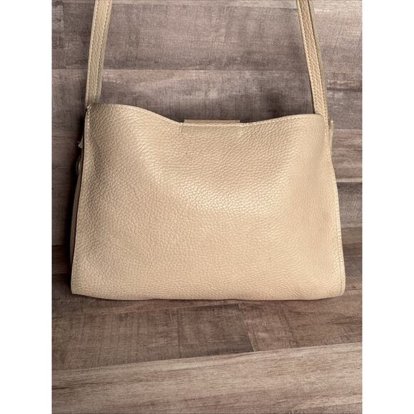 Two Bar West Leather Beige peach Cowhide shoulder bag Purse w/ Turquoise accent - Picture 4 of 13